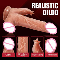 Fernbedienung Sexspielzeug für Erwachsene Anal Clit G-Punkt Stimulation Heizung Vibrierender Schub Realistischer Dildo lecken Vibrator für Frauen