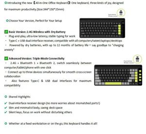 <span class=keywords><strong>Clavier</strong></span> sans fil universel double Bluetooth, multi-appareils, compact et fin, pour téléphone <span class=keywords><strong>portable</strong></span>, tablette, voyage, maison, entreprise - Product Image 5