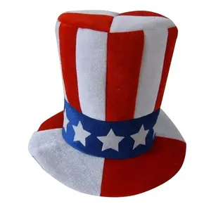 Sombrero patriótico del 4 de julio, sombrero patriótico del Tío Sam, estilo de la bandera de los Estados Unidos, para el 4 de julio