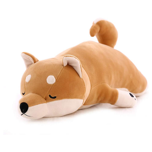 Almohada de Peluche de Perro Shiba <span class=keywords><strong>Inu</strong></span> Gordito y Perezoso de 20 Pulgadas, Súper Suave, con Cola Realista y Patas Adorables, Juguete de Peluche de Perro <span class=keywords><strong>Akita</strong></span> Marrón - Product Image 1