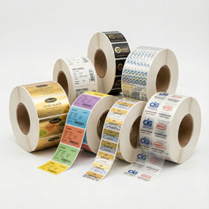 Custom Self Adhesive <b>Vinyl</b> <b>Sticker</b> Roll Gold Foil Stamping Embossed Label For Automatic Labeling Machine Food Packaging - Product Image 2