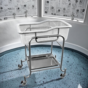 Shiye-Cuna médica móvil de acero inoxidable de alta calidad, muebles de <span class=keywords><strong>hospital</strong></span>, carrito de bebé recién nacido, camas para bebés, 1 - Product Image 3