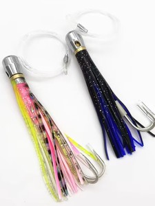 Leurre de pêche en eau salée 12cm 40g, tête en cuivre, appât jupe de calamar, pour la pêche au gros gibier (marlin, thon) - Product Image 6