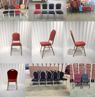 Chaise de banquet empilable rouge royal pour hôtel, chaises de salle à manger économiques pour la vente en gros, chaise de salle à manger moderne dorée pour salle de concert
