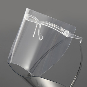 <b>Protective</b> Face <b>Shield</b> With Eyeglass Frame Transparent Anti Fog Visor For Splash Protection And Wind Sand Defense - Product Image 1