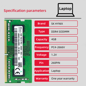 SK HYNIX <span class=keywords><strong>DDR4</strong></span> <span class=keywords><strong>Laptop</strong></span> Notebook Memoria Usada 4GB 2666MHz <span class=keywords><strong>RAM</strong></span> 1,2 V 260PIN No ECC - Product Image 2