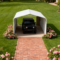 [Stock US] Garage métallique 20 x 30 pieds, robuste, thermolaqué, abri de voiture étanche avec toit en pente, livraison rapide depuis les États-Unis, MOQ 1 unité