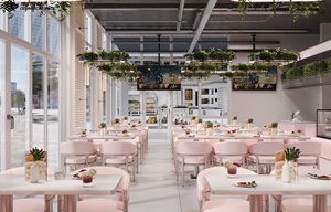 Ensembles de mobilier de restaurant populaires avec éclairage LED, vitrine en bois pour la présentation de la nourriture, pour la décoration intérieure - Product Image 4