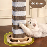 Gratte-chat remplaçable grand poteau de grattage d'angle en carton avec boule