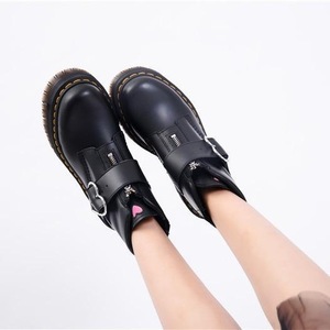 Heart-shaped motorcycle <b>boots</b> for women with snap fasteners genuine leather short <b>boots</b> trendy for girl - Product Image 1