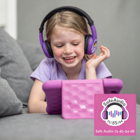 Headphone Anak Trendy Bergambar Kartun, Headset Stereo Bluetooth Nirkabel dengan Bantalan Telinga Lembut untuk Perjalanan & Bermain Game