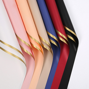 Màu rắn viền vàng gói giấy bó hoa bao bì giấy ouya giấy hoa vật liệu bao bì giấy - Product Image 4