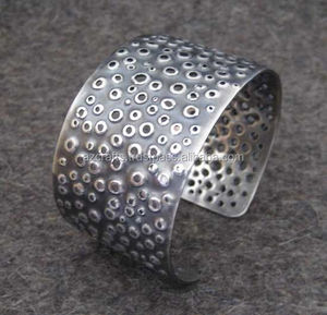 Pulsera de cuentas de acero inoxidable chapada en plata Unisex clásica patrón de ancla para fiesta pulsera de plata de ley hecha a mano Uttar - Product Image 2