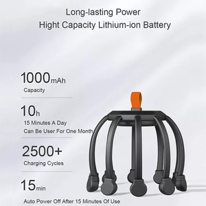 Vibration en Silicone de haute qualité 10 têtes <span class=keywords><strong>Massage</strong></span> de tête d'<span class=keywords><strong>araignée</strong></span> masseur de tête de pieuvre électrique pour la détente et la santé - Product Image 5