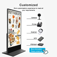 Kiosco de Venta Minorista para Interiores, Centro Comercial, Publicidad, Señalización, Pantalla Táctil de 75 Pulgadas, Pantalla Completa, IP65, Animación, Soporte de Piso