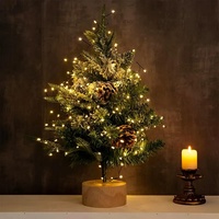 Luces de Navidad Cálidas Blancas con Efecto de Chispero, Funcionan con Pilas, Regulables, Cable Verde Oscuro, Decoración Colgante para Interiores