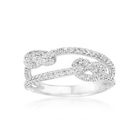 Bague minimaliste à double nœud torsadé en zircone cubique plaqué or rhodié 18 carats en laiton Gemnel pour femmes
