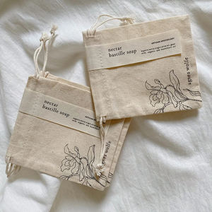 अनुकूलित लोगो मुद्रित लिनन कपास ड्रॉस्ट्रिंग शादी उपहार बैग पाउच पर्यावरण के अनुकूल कपास साबुन पाउच - Product Image 2