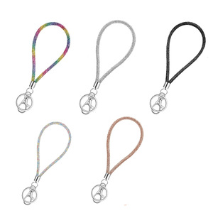 Porte-clés court incrusté de strass avec mousqueton, corde en coton ronde, cadeau transfrontalier pour les fêtes - Product Image 1