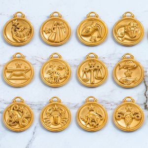 Bisutería de Acero Inoxidable Chapado en Oro de 18K, Minimalista, Serie de 12 Constelaciones, Impermeable, DIY, Mujer, Delicado, Islam, Niños - Product Image 1