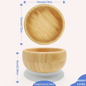 Tùy Chỉnh Vòng Hình Dạng Bát Tre Với Silicone Hút Cho Trẻ Sơ Sinh Và Trẻ Em Của Bộ Đồ Ăn Cho Ăn Uống - Product Image 2