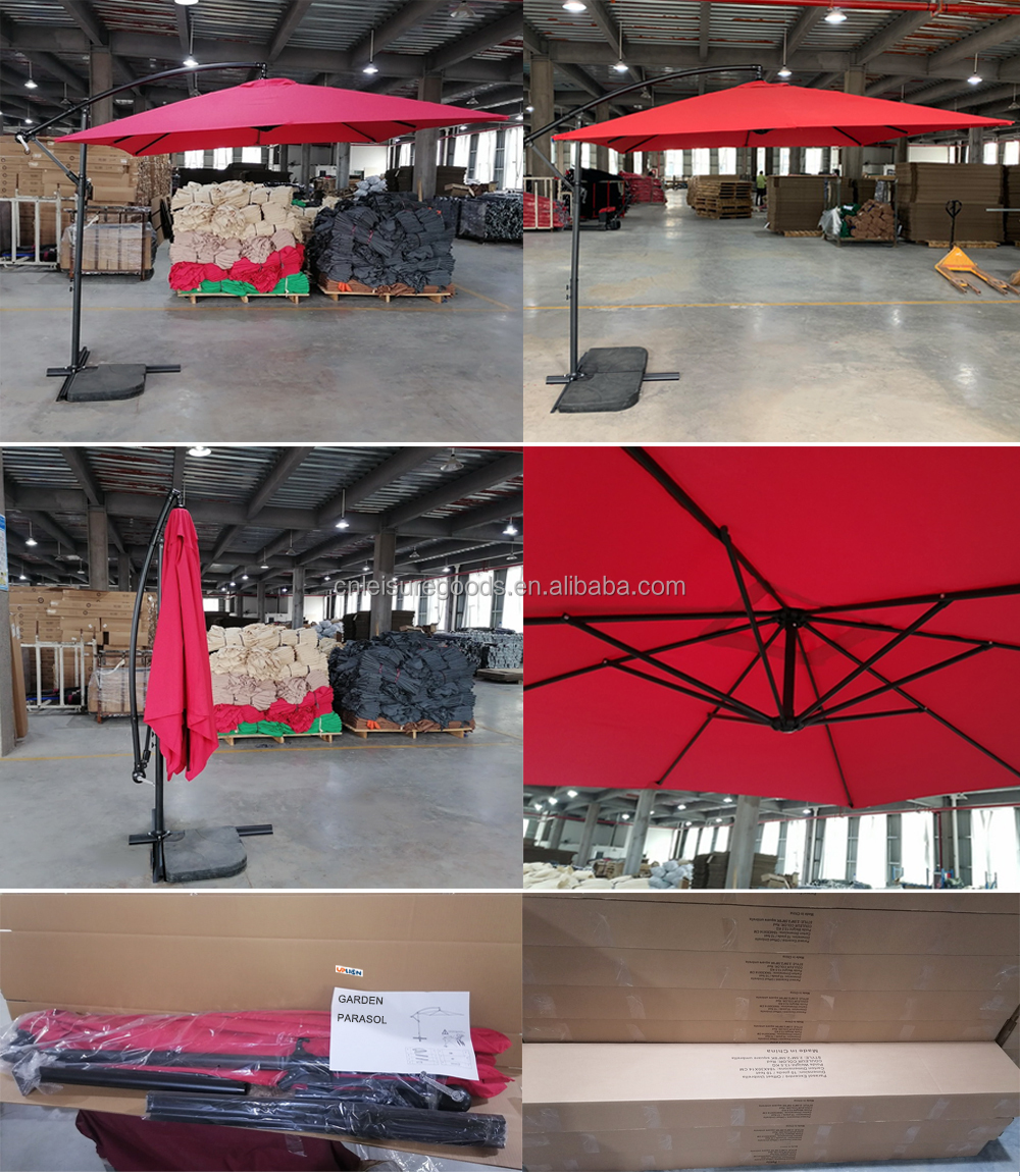 Uplion Luxury quality strong UV waterproof 2.5m Square outdoor hanging parasol sunshade umbrella parasol