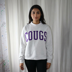 Sudadera con Capucha COUGS ASH GREY para Invierno, Estilo Vintage, 100% Algodón, Apliques Bordados, Secado Rápido, Transpirable, Hilos Finos - Product Image 1