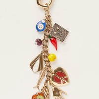 WOWEI Oeil du Diable Personnalisé Métal Géométrique Coeur Pendentif Tissé Porte-clés Porte-clés en Métal pour Sacs Durable