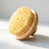 Natürliche Badebürste mit Eigenem Logo aus Bambus mit Weichen Wildschweinborsten zur Peeling-Behandlung gegen Cellulite, Vegane Sisal-Duschbürste