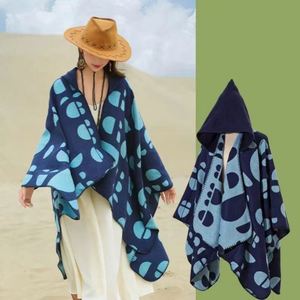 Hot Selling Front Open Winter Custom Mexican <b>Wool</b> Poncho Scarves Shawls for Women Long Outdoor Activities Blanket with <b>Cape</b> - Product Image 6