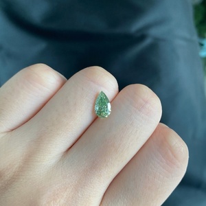 Messi Gems 1.22CT Diamant de laboratoire de couleur fantaisie vert intense VS1 taille poire certifié IGI - Product Image 2