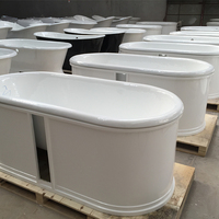 Bak mandi besi cor 60/66/72 inci, berdiri bebas Modern dengan rok baja bentuk Oval antik untuk kamar mandi
