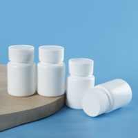 Flacon vide en plastique HDPE blanc pour suppléments vitaminiques et médicaments, avec bouchon à vis et impression sérigraphique, 100 pièces