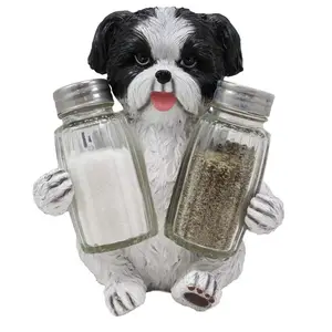 Миниатюрная игрушка из полирезины для собак, декоративный стеклянный держатель для соли и перца, фигурка из смолы для высоких 6 дюймов, для домашних животных, Pal, кухонный помощник