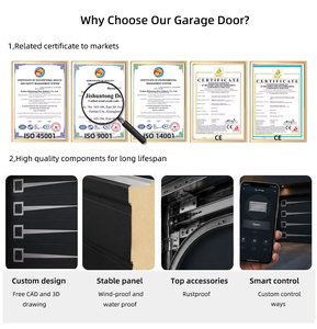Portes <span class=keywords><strong>de</strong></span> <span class=keywords><strong>garage</strong></span> sectionnelles modernes en aluminium à double paroi, isolées, électriques, à commande à distance, <span class=keywords><strong>pour</strong></span> villa - Product Image 6