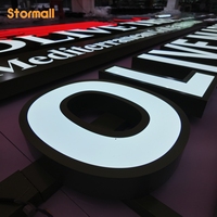 Enseigne lumineuse LED 3D personnalisée en acrylique rétroéclairée pour extérieur, lettres lumineuses pour devanture de magasin