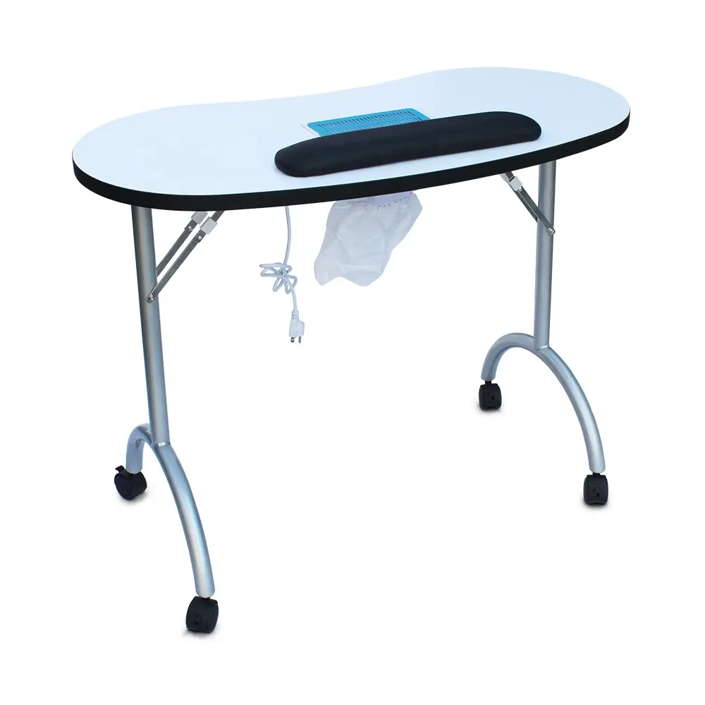נייד מניקור נייל שולחן על גלגלים עם מובנה אבק אספן לבית ספא סלון יופי Workstation