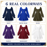 Robe Courte Personnalisée pour Femme, Col Cœur à Nouer, Volants, Manches Lanterne, Taille Haute, Idéale Vacances, Vente en Gros, OEM, ODM, Marque Privée
