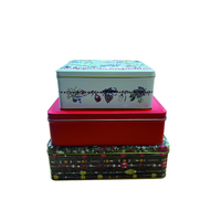 Boîte en métal pour biscuits au chocolat, grande forme rectangulaire, qualité alimentaire, impression personnalisée CMYK, boîte de rangement en métal pour l'emballage alimentaire