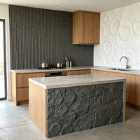 Panel de Pared de Piedra de PU Ligero e Impermeable, Revestimiento de Piedra Artificial de Poliuretano 3D para Decoración de Hoteles y Villas