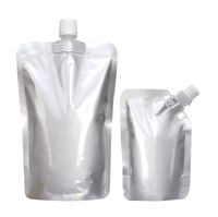 Pochettes souples à bec verseur en aluminium, pochettes inclinées pour jus chaud et soupes chaudes, sachets verticaux avec impression en gravure pour lait, en stock