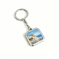 Porte-clés en métal double face avec logo de drapeau national européen personnalisé, autocollant en époxy, Sicile, Phuket, Capri, Corse