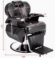 Chaise de barbier de style vintage antique en gros, confortable, inclinable, hydraulique, en cuir synthétique, pliable
