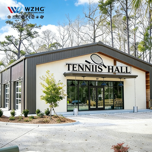 อาคารเหล็กโครงสร้าง H-Beam สำหรับสนามเทนนิสระดับมืออาชีพ อายุการใช้งาน 50 ปี ได้รับการรับรองมาตรฐาน ISO9001 คุณภาพสูง เชื่อถือได้ สำหรับการส่งออก - Product Image 1