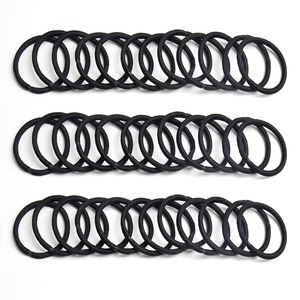 200 Pezzi Elastici per <span class=keywords><strong>Capelli</strong></span> Neri Senza Cuciture Spessi 4mm, Vendita all'Ingrosso, Resistenti Elastici in Gomma per Donne e Uomini, Fermacoda - Product Image 1