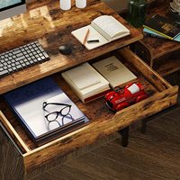 Échantillon GRATUIT Bureau d'ordinateur avec étagères et tiroir Bureau d'écriture pour le bureau à domicile Table d'étude pour ordinateur portable Poste de travail Style rétro industriel