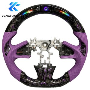 Volant de voiture en cuir noir personnalisable en direct d'usine, avec fibre de carbone forgée bleue, pour Infiniti FX35 G25 G37 Q50 Q60 Q70 <span class=keywords><strong>350Z</strong></span> - Product Image 4