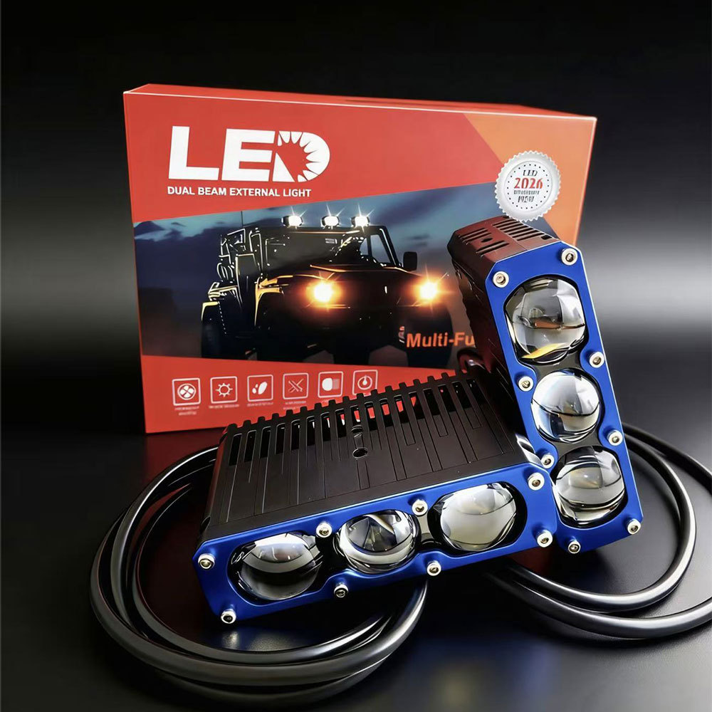 NEW Three LENS Direct LED Work Light Spotlight 12V High Power Grille Bumper Light for Car Motorcycle OFF-Road 4x4 SUV ATV