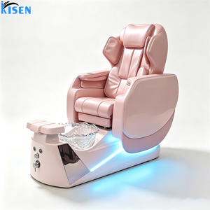 เก้าอี้นวดทำเล็บเท้าสปาหรูหราทันสมัย KISEN สำหรับร้านทำเล็บ สีชมพู - Product Image 2