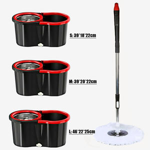 कारखाने मूल्य कस्टम राउंड मैजिक फ्लैट 360-डिग्री कताई पानी की सफाई स्पिन और घूमने की सुविधा के साथ जाने वाली बाल्टी फर्श मॉप सेट - Product Image 6